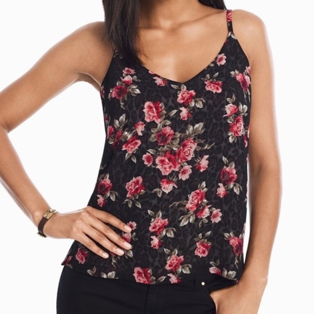 White House Black Market reversible dual sleeveless top with two way print